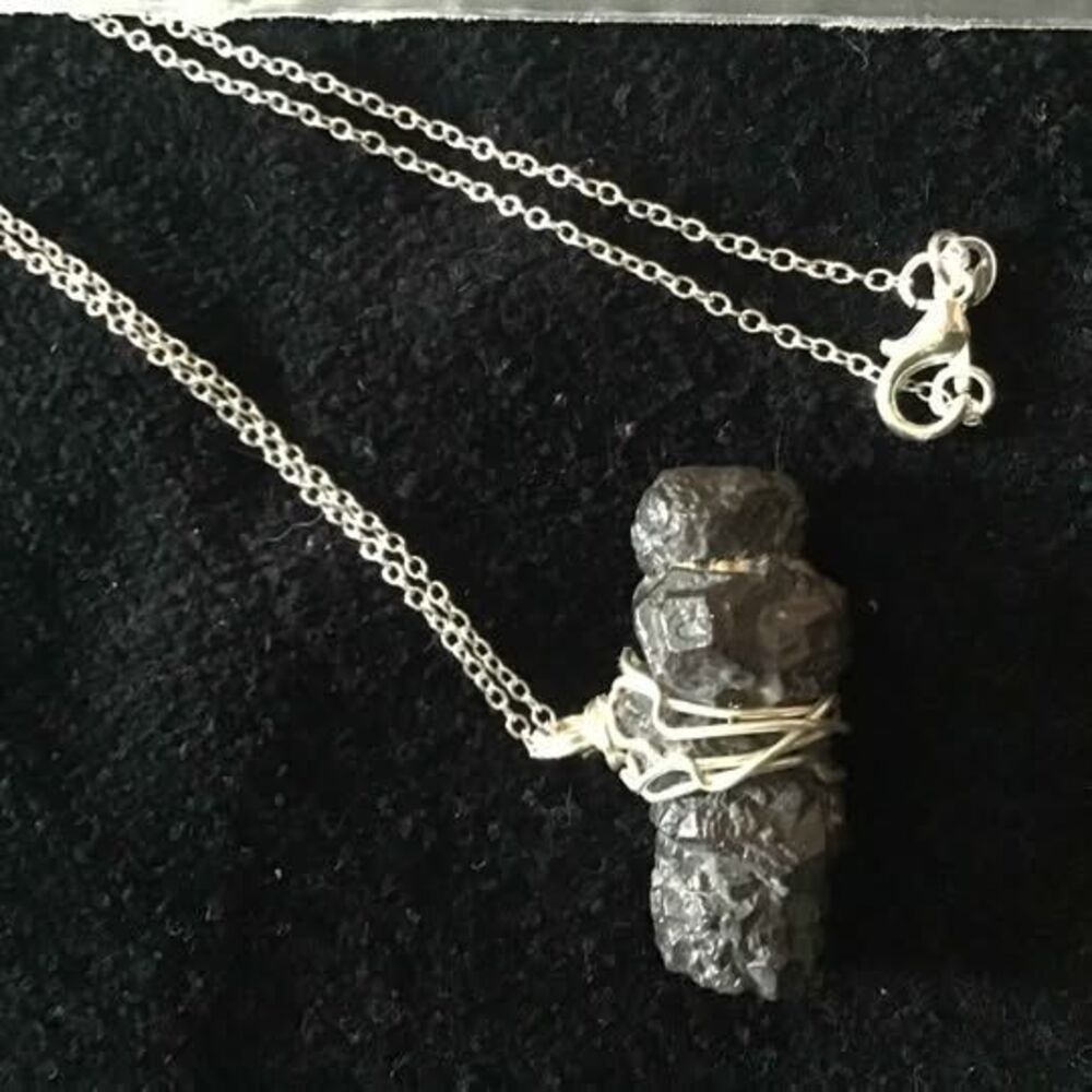 Wire Wrapped Prophecy Stone Necklace found only in Egypt. Iron oxide made from p